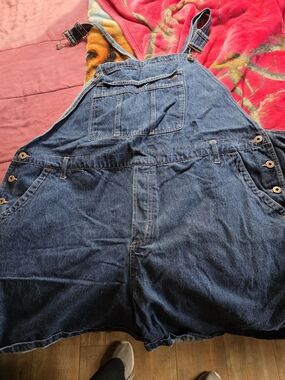 Venezia Dark Blue Denim Short Overalls